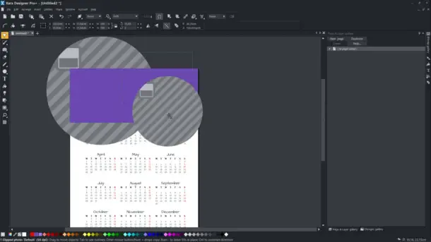 Calendar in Xara - Step 2