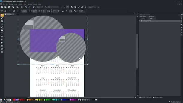 Calendar in Xara - Step 2