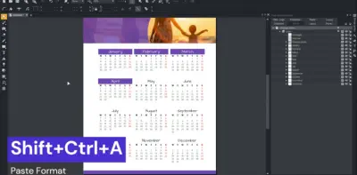 Calendar in Xara - Step 2